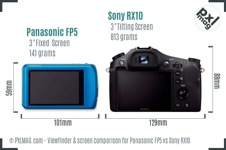Panasonic FP5 vs Sony RX10 Screen and Viewfinder comparison