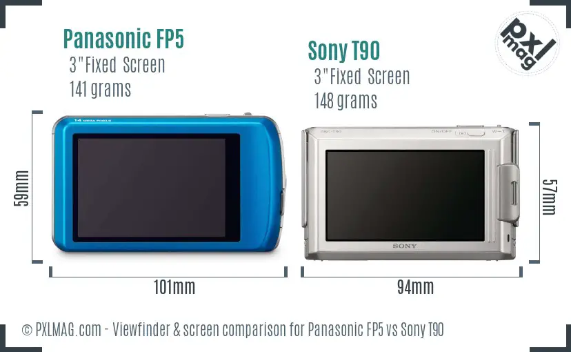 Panasonic FP5 vs Sony T90 Screen and Viewfinder comparison