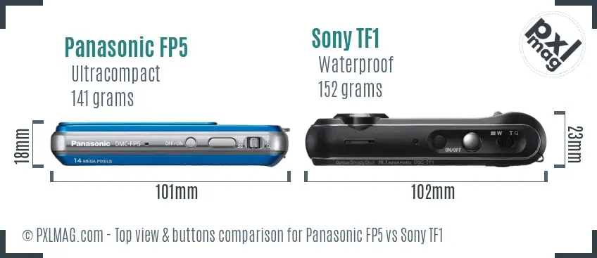 Panasonic FP5 vs Sony TF1 top view buttons comparison