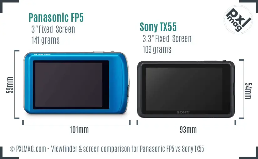 Panasonic FP5 vs Sony TX55 Screen and Viewfinder comparison