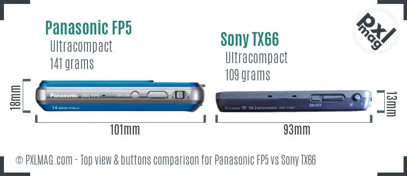 Panasonic FP5 vs Sony TX66 top view buttons comparison