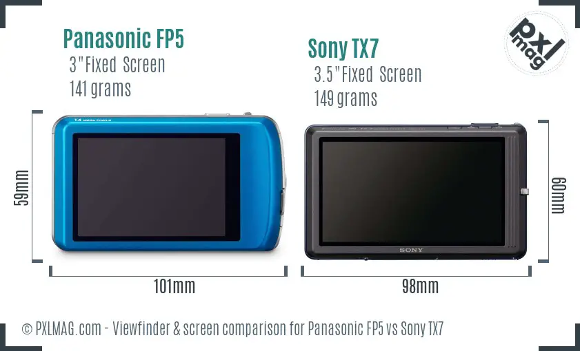 Panasonic FP5 vs Sony TX7 Screen and Viewfinder comparison