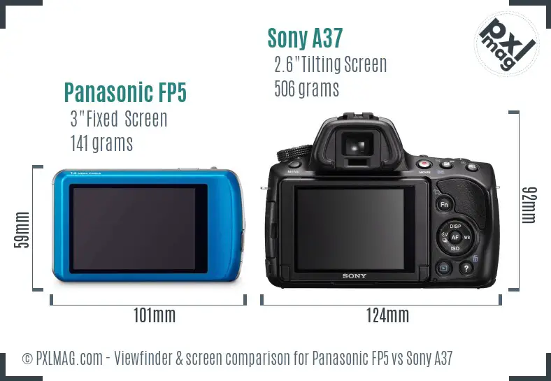 Panasonic FP5 vs Sony A37 Screen and Viewfinder comparison