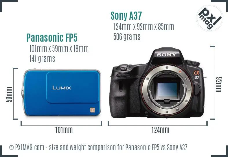 Panasonic FP5 vs Sony A37 size comparison