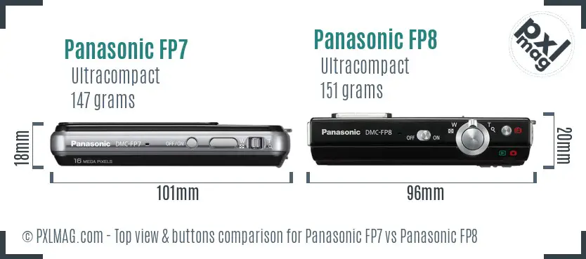 Panasonic FP7 vs Panasonic FP8 top view buttons comparison