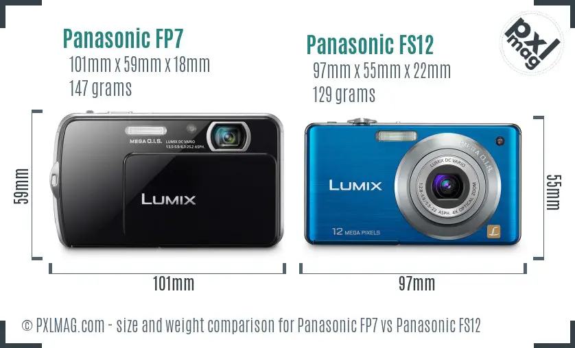 Panasonic FP7 vs Panasonic FS12 size comparison