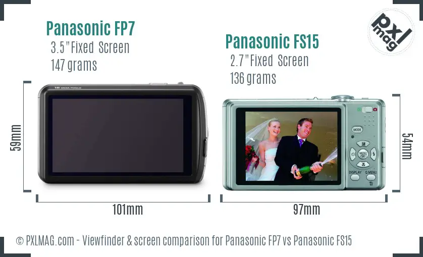 Panasonic FP7 vs Panasonic FS15 Screen and Viewfinder comparison