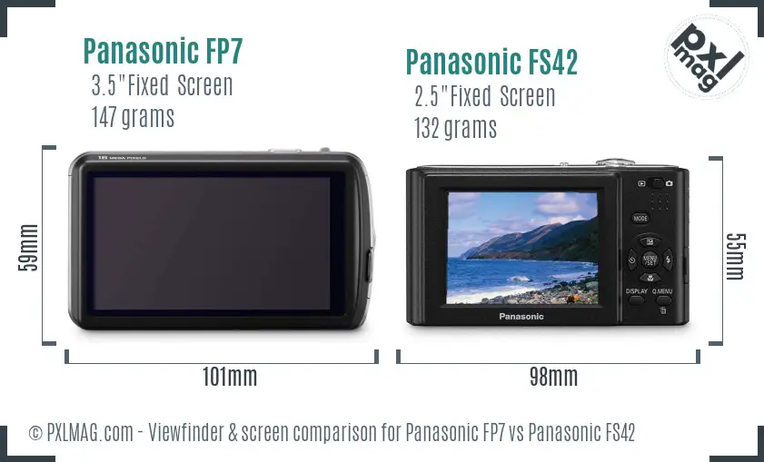 Panasonic FP7 vs Panasonic FS42 Screen and Viewfinder comparison