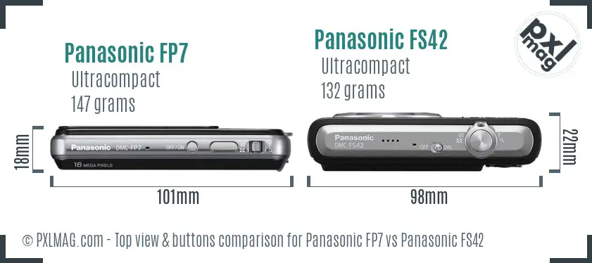 Panasonic FP7 vs Panasonic FS42 top view buttons comparison