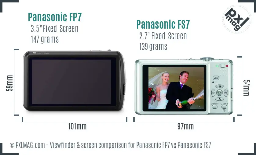 Panasonic FP7 vs Panasonic FS7 Screen and Viewfinder comparison