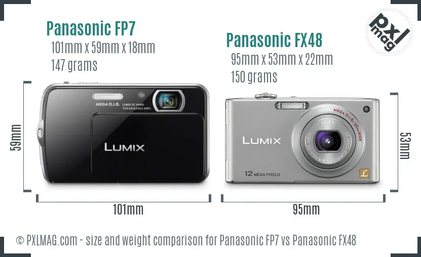 Panasonic FP7 vs Panasonic FX48 size comparison