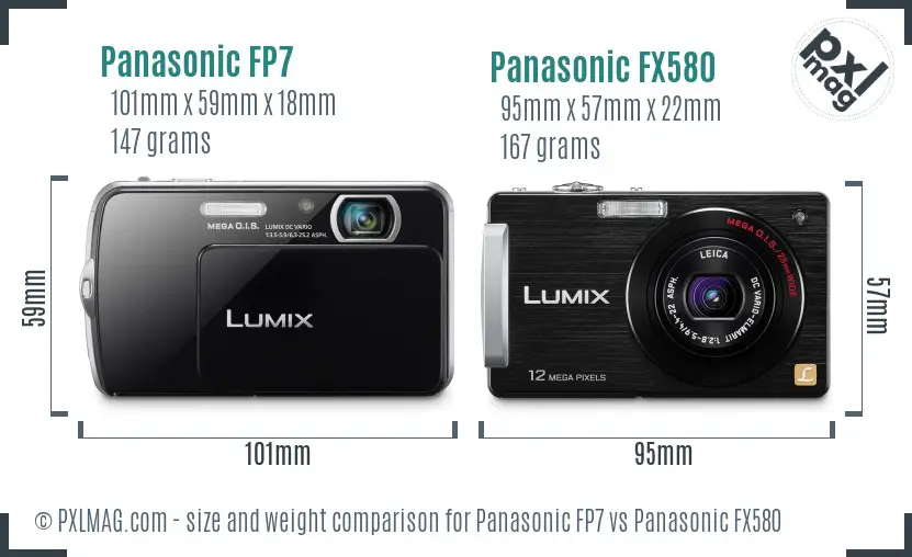 Panasonic FP7 vs Panasonic FX580 size comparison