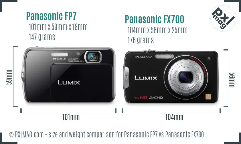 Panasonic FP7 vs Panasonic FX700 size comparison