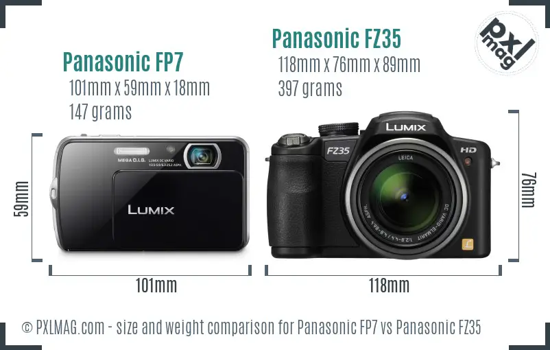 Panasonic FP7 vs Panasonic FZ35 size comparison