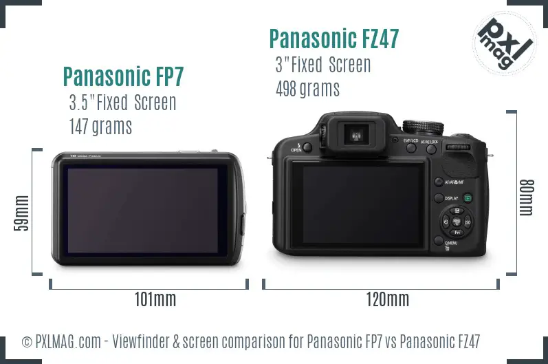 Panasonic FP7 vs Panasonic FZ47 Screen and Viewfinder comparison