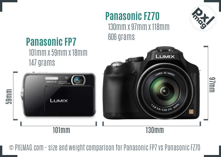 Panasonic FP7 vs Panasonic FZ70 size comparison Panasonic FP7 vs Panasonic FZ70 size comparison