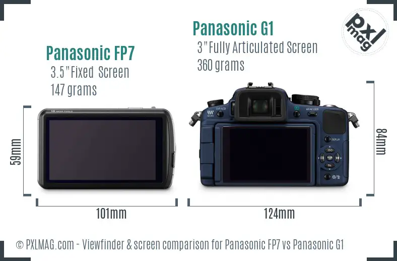 Panasonic FP7 vs Panasonic G1 Screen and Viewfinder comparison