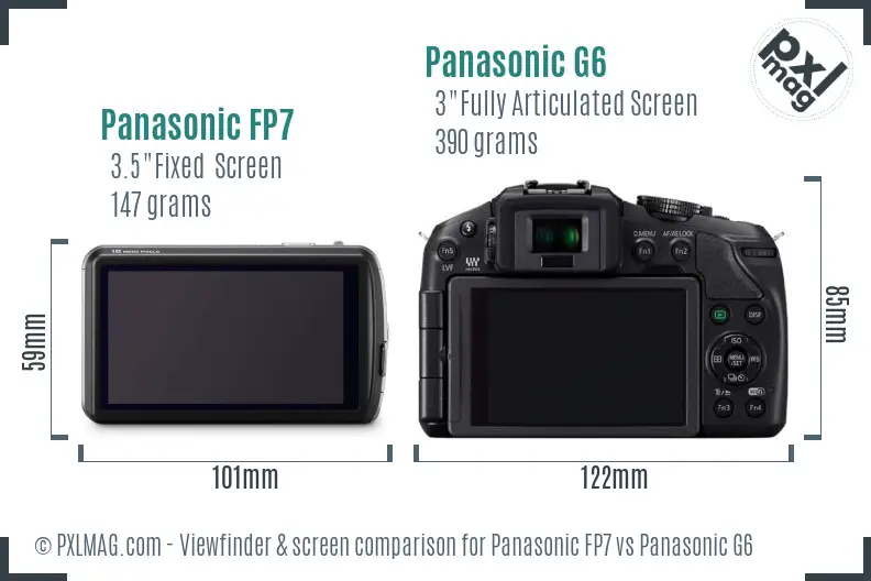 Panasonic FP7 vs Panasonic G6 Screen and Viewfinder comparison