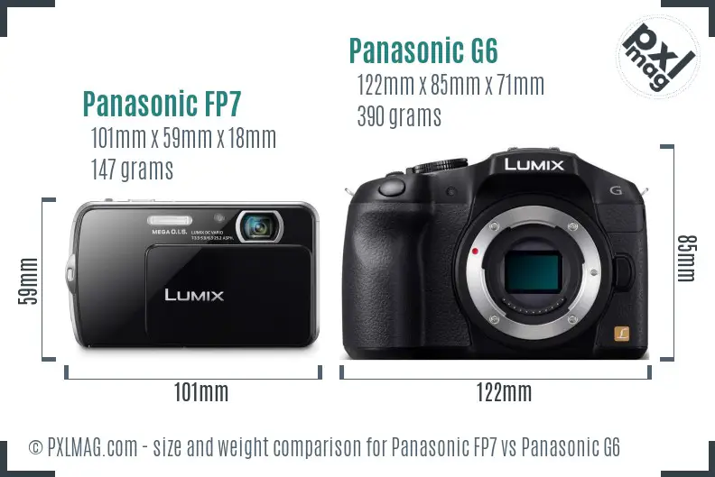 Panasonic FP7 vs Panasonic G6 size comparison