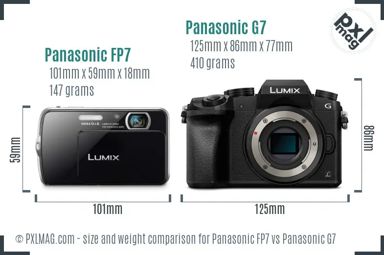 Panasonic FP7 vs Panasonic G7 size comparison