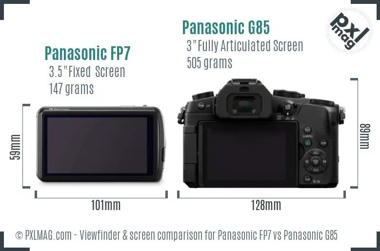 Panasonic FP7 vs Panasonic G85 Screen and Viewfinder comparison