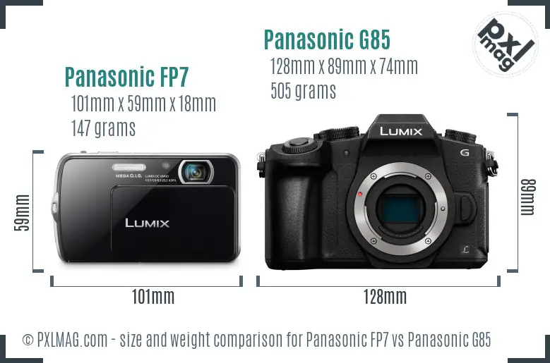 Panasonic FP7 vs Panasonic G85 size comparison