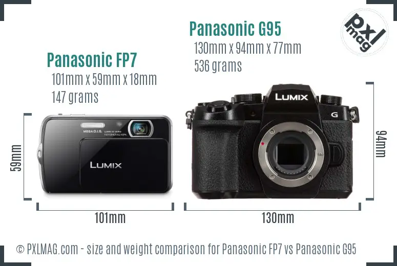 Panasonic FP7 vs Panasonic G95 size comparison