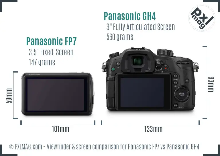 Panasonic FP7 vs Panasonic GH4 Screen and Viewfinder comparison Panasonic FP7 vs Panasonic GH4 Screen and Viewfinder comparison