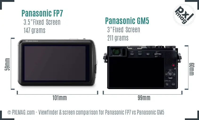 Panasonic FP7 vs Panasonic GM5 Screen and Viewfinder comparison