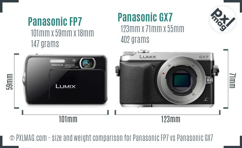 Panasonic FP7 vs Panasonic GX7 size comparison