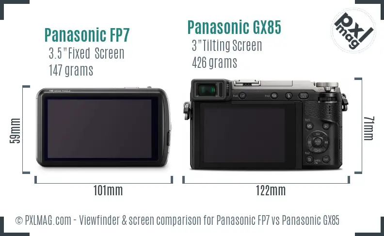 Panasonic FP7 vs Panasonic GX85 Screen and Viewfinder comparison