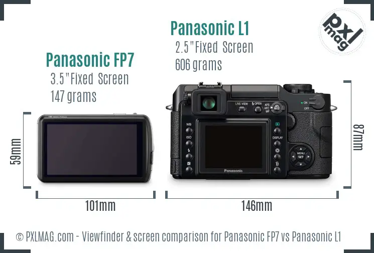 Panasonic FP7 vs Panasonic L1 Screen and Viewfinder comparison
