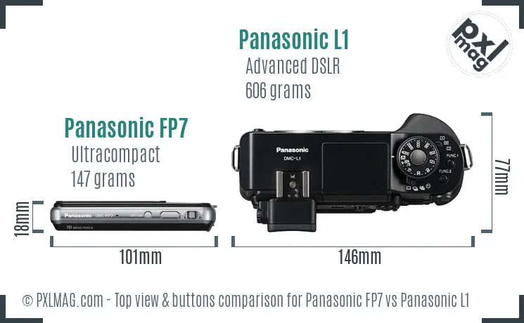 Panasonic FP7 vs Panasonic L1 top view buttons comparison