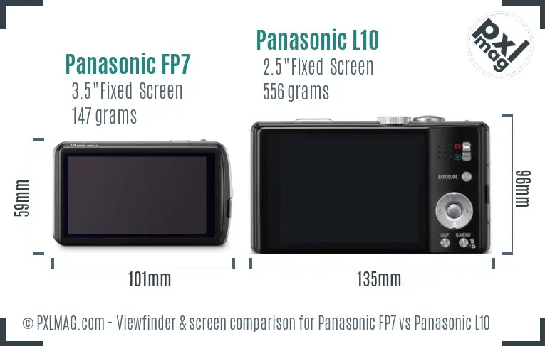 Panasonic FP7 vs Panasonic L10 Screen and Viewfinder comparison