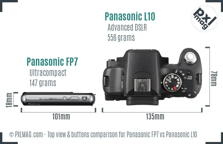 Panasonic FP7 vs Panasonic L10 top view buttons comparison