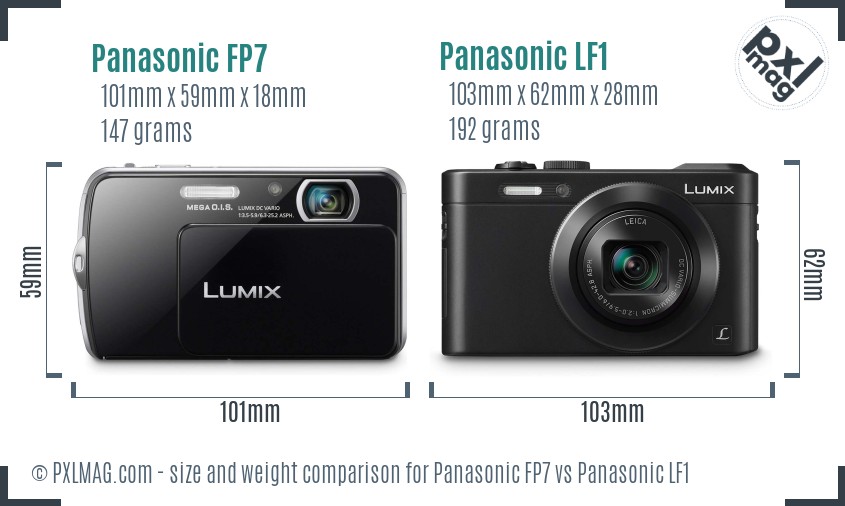 Panasonic FP7 vs Panasonic LF1 size comparison Panasonic FP7 vs Panasonic LF1 size comparison