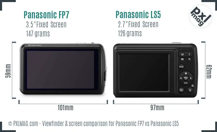 Panasonic FP7 vs Panasonic LS5 Screen and Viewfinder comparison