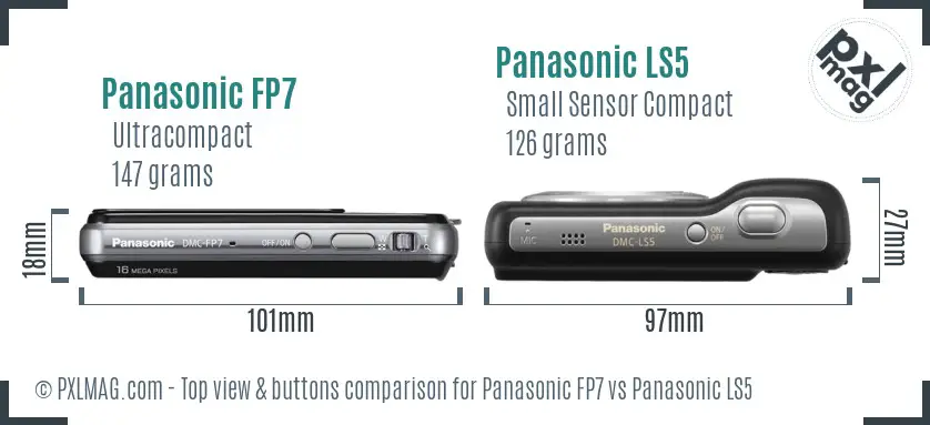 Panasonic FP7 vs Panasonic LS5 top view buttons comparison