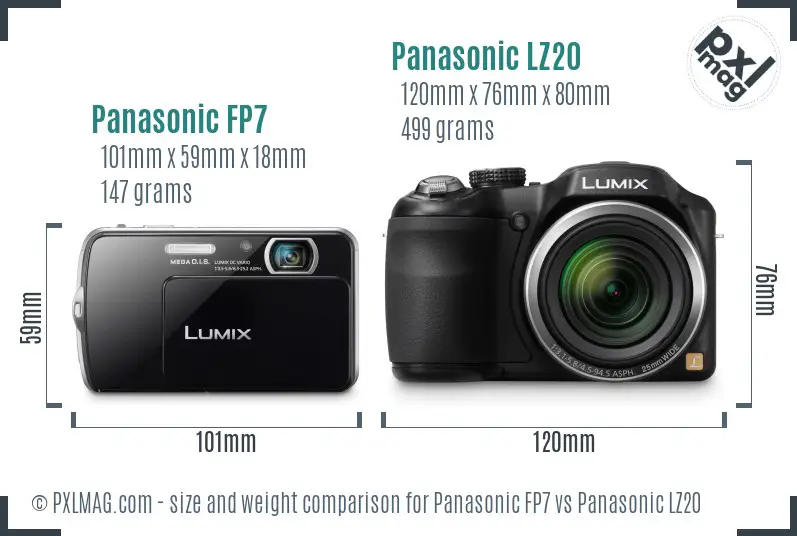 Panasonic FP7 vs Panasonic LZ20 size comparison