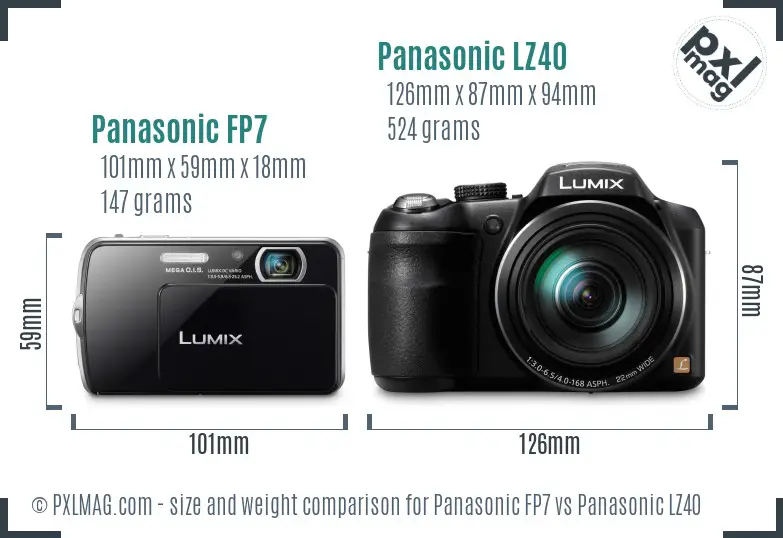 Panasonic FP7 vs Panasonic LZ40 size comparison Panasonic FP7 vs Panasonic LZ40 size comparison