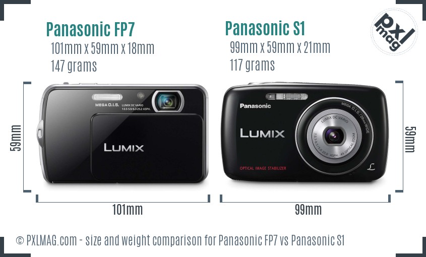 Panasonic FP7 vs Panasonic S1 size comparison