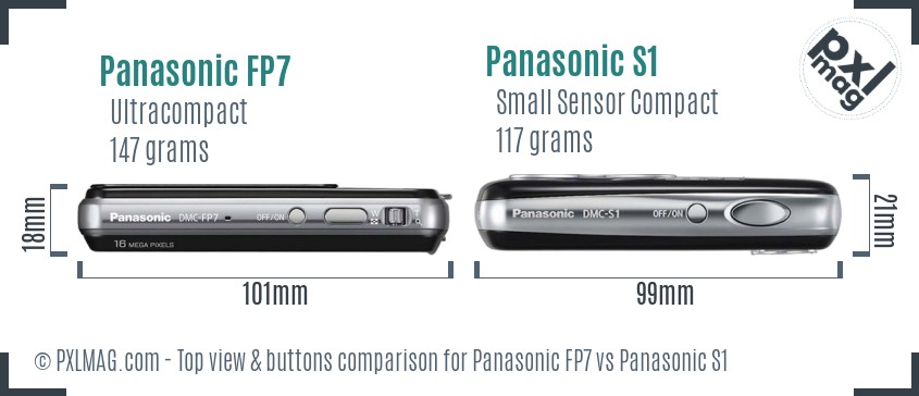 Panasonic FP7 vs Panasonic S1 top view buttons comparison