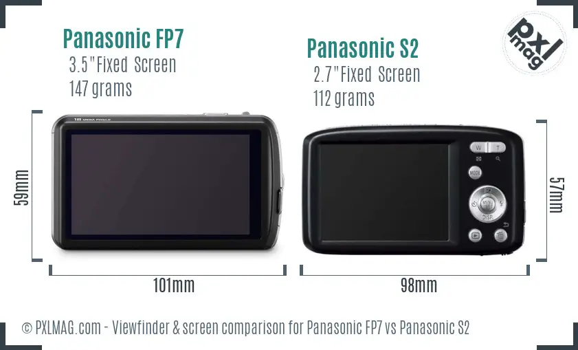 Panasonic FP7 vs Panasonic S2 Screen and Viewfinder comparison