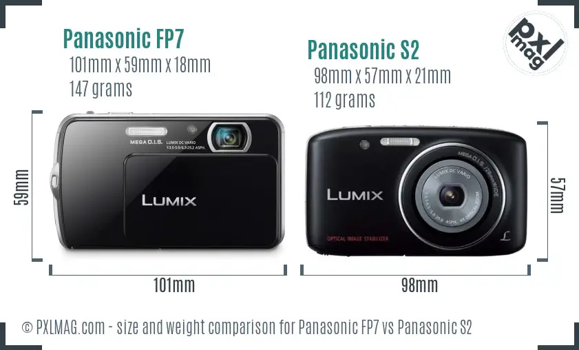 Panasonic FP7 vs Panasonic S2 size comparison