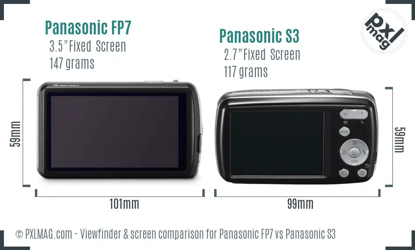 Panasonic FP7 vs Panasonic S3 Screen and Viewfinder comparison Panasonic FP7 vs Panasonic S3 Screen and Viewfinder comparison