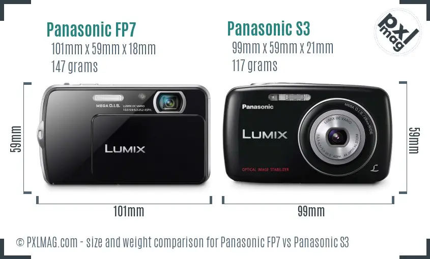 Panasonic FP7 vs Panasonic S3 size comparison Panasonic FP7 vs Panasonic S3 size comparison