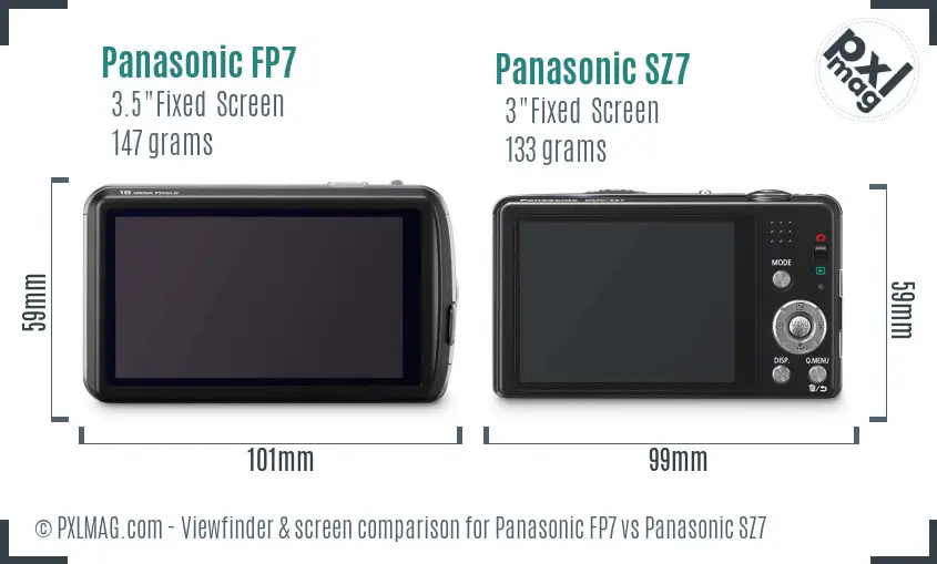 Panasonic FP7 vs Panasonic SZ7 Screen and Viewfinder comparison Panasonic FP7 vs Panasonic SZ7 Screen and Viewfinder comparison