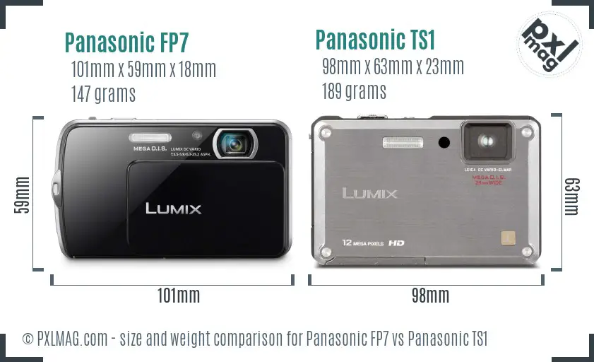 Panasonic FP7 vs Panasonic TS1 size comparison Panasonic FP7 vs Panasonic TS1 size comparison