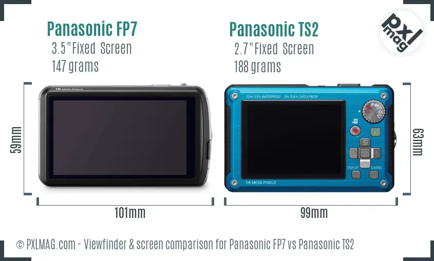 Panasonic FP7 vs Panasonic TS2 Screen and Viewfinder comparison