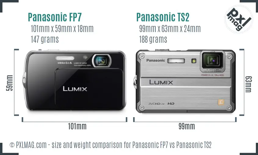 Panasonic FP7 vs Panasonic TS2 size comparison